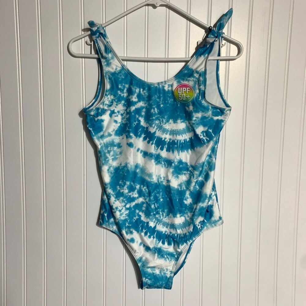 Hurley Girls One Piece Swimsuit Blue Tie Dye Swimwear Youth Large 12-13 Y